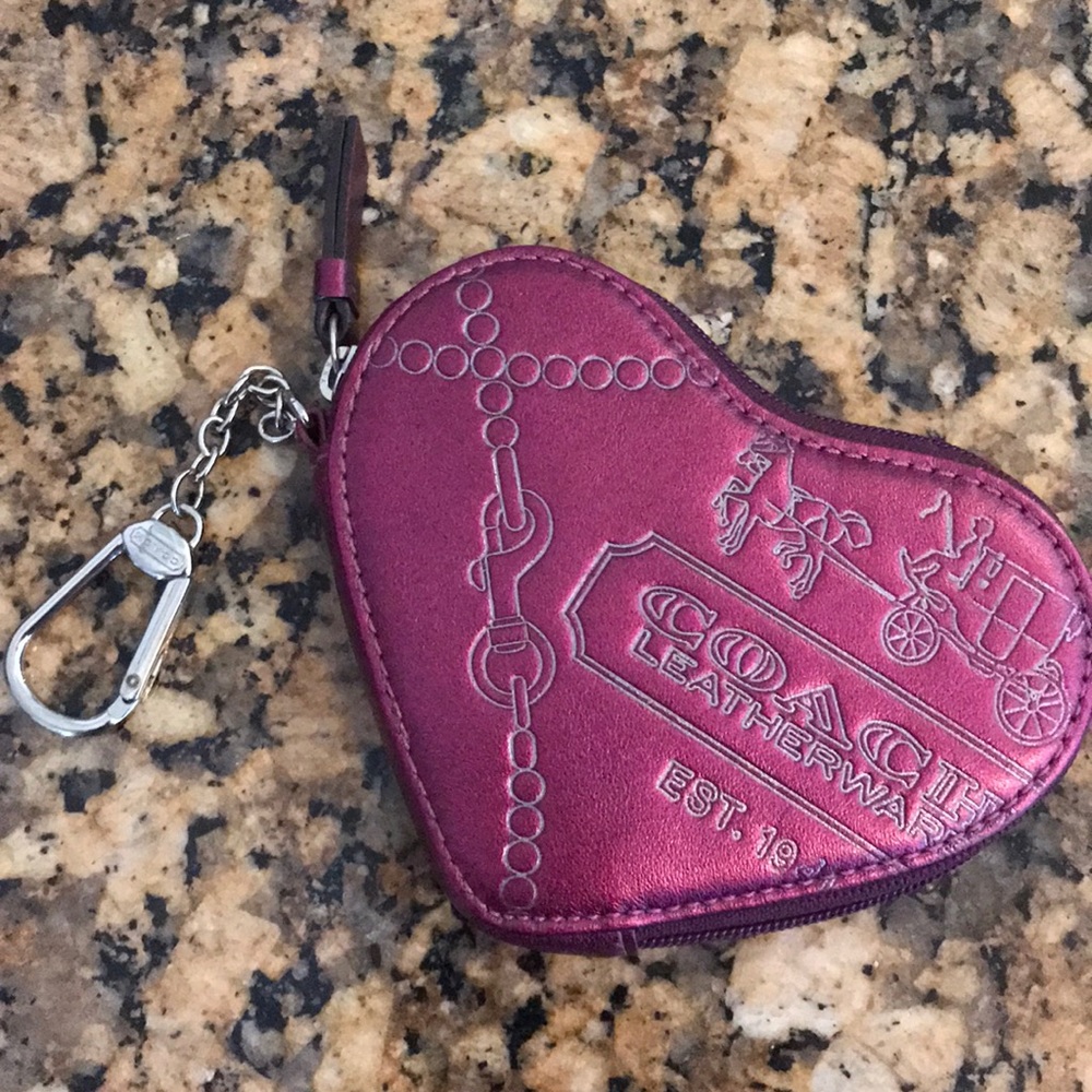 Coach Heart Keychain Wallet
